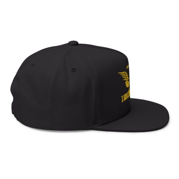 I Am A Soaring Eagle (Gold & Black) Unisex Flat Bill Hat - Image 4