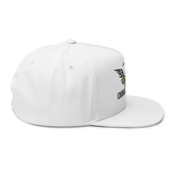 Courage and Greatness (Black, White, Gold) Unisex Flat Bill Hat - Image 4