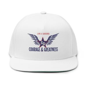 Courage & Greatness (Red, White & Blue) Unisex Flat Bill Hat