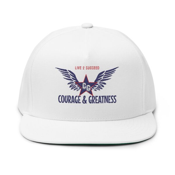 Courage & Greatness (Red, White & Blue) Unisex Flat Bill Hat