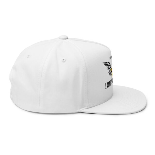I Am A Soaring Eagle (White, Gold, Black) Unisex Flat Bill Hat - Image 4