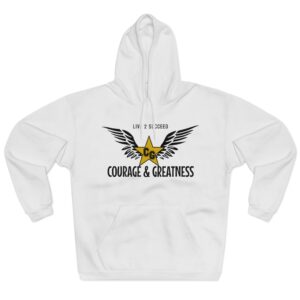 Courage & Greatness (White, Gold & Black)  Unisex Pullover Hoodie