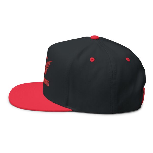 Courage and Greatness (Red & Black) Unisex Flat Bill Hat - Image 3