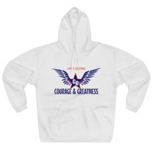 Courage & Greatness (Red, White & Blue) Pullover Hoodie