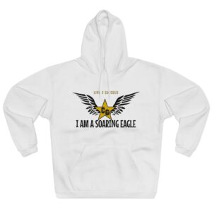 I Am A Soaring Eagle (White, Gold, Black) Unisex Pullover Hoodie