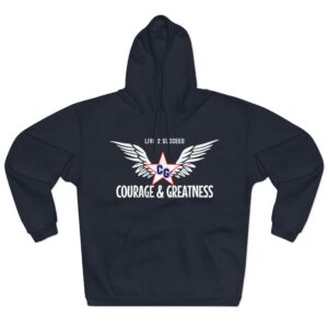 Courage & Greatness Navy & White Unisex Pullover Hoodie